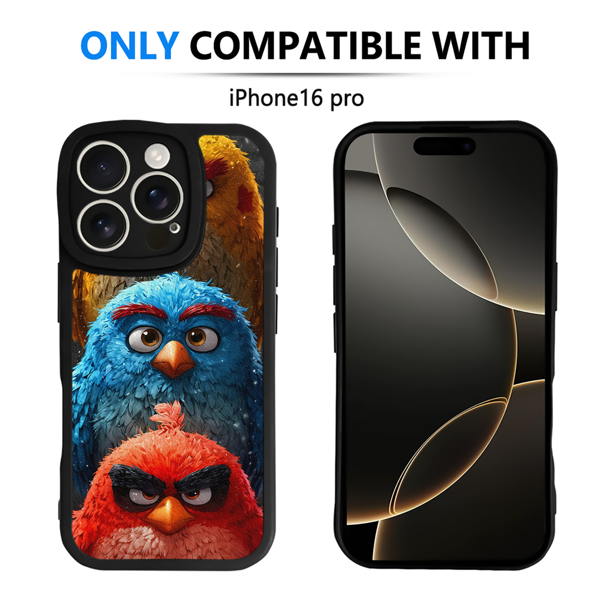 （画像用） Angry Birds アングリーバード 【iPhone 16シリーズ対応】シリコンスマホケース（レザー調） 材質：シリコン